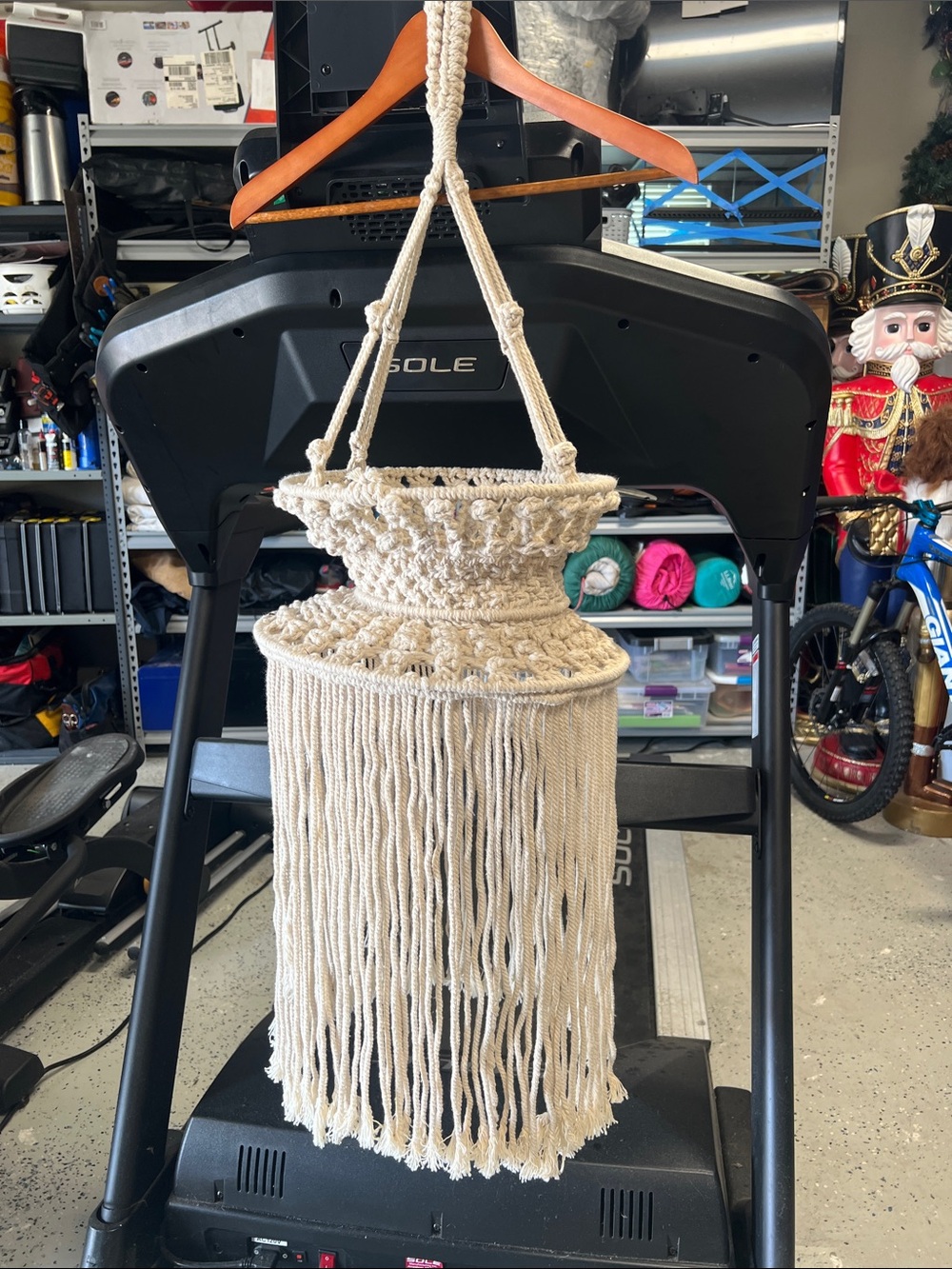 Handmade Macramé Chandelier in Natural Cream